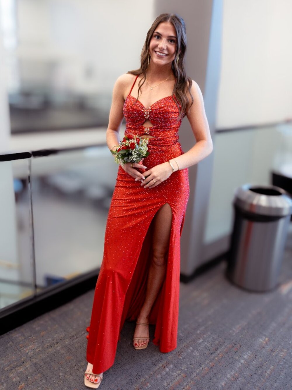 Red rhinestone Amelia Couture Torrey Prom dress